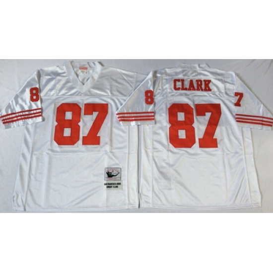 49ers 87 Dwight Clark White Throwback Jersey 49ers 87 Dwight Clark White Throwback Jersey