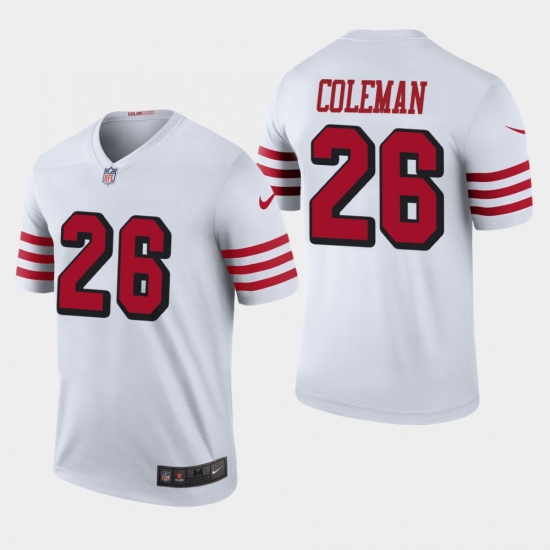Men Nike 49ers #26 Tevin Coleman White Color Rush Jersey Men Nike 49ers #26 Tevin Coleman White Color Rush Jersey