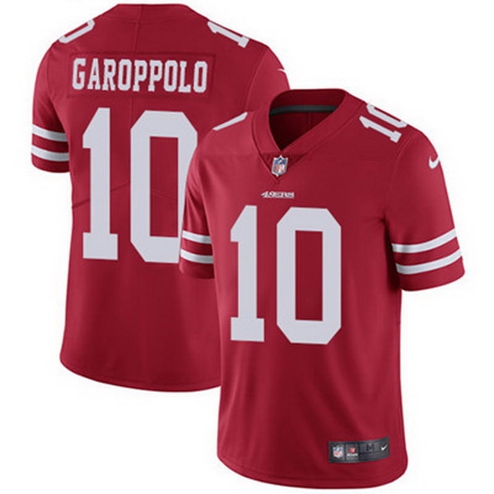 Men Nike San Francisco 49ers Jimmy Garoppolo 10 Red Vapor Untouchable Limited NFL Jersey Men Nike San Francisco 49ers Jimmy Garoppolo 10 Red Vapor Untouchable Limited NFL Jersey