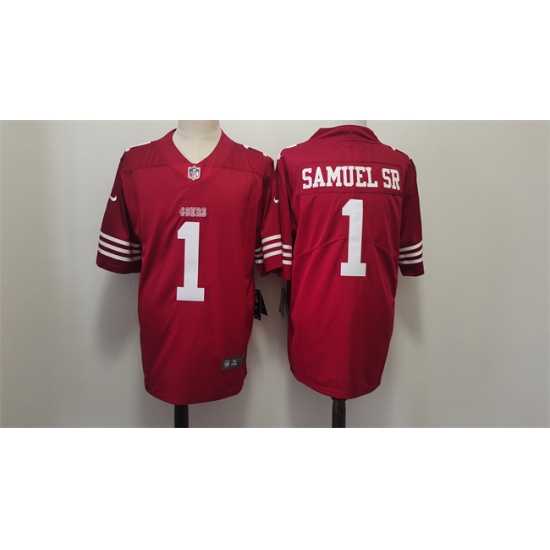 Men San Francisco 49ers 1 Deebo Samuel Red Vapor Untouchable Limited Stitched Football Jersey Men San Francisco 49ers 1 Deebo Samuel Red Vapor Untouchable Limited Stitched Football Jersey