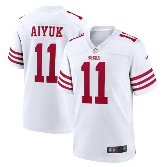 Men San Francisco 49ers 11 Brandon Aiyuk 2022 New White Stitched Game Jersey Men San Francisco 49ers 11 Brandon Aiyuk 2022 New White Stitched Game Jersey