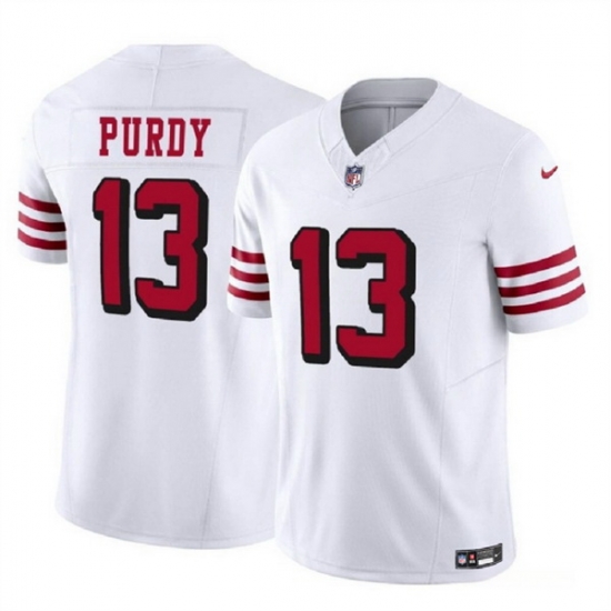 Men San Francisco 49ers 13 Brock Purdy 2023 F U S E New White Vapor Untouchable Limited Stitched Football Jersey Men San Francisco 49ers 13 Brock Purdy 2023 F U S E New White Vapor Untouchable Limited Stitched Football Jersey