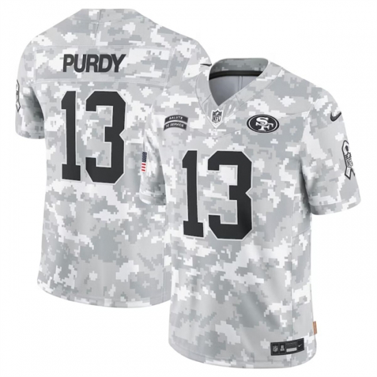 Men San Francisco 49ers 13 Brock Purdy 2024 Arctic Camo Salute To Service Limited Stitched Football Jersey Men San Francisco 49ers 13 Brock Purdy 2024 Arctic Camo Salute To Service Limited Stitched Football Jersey