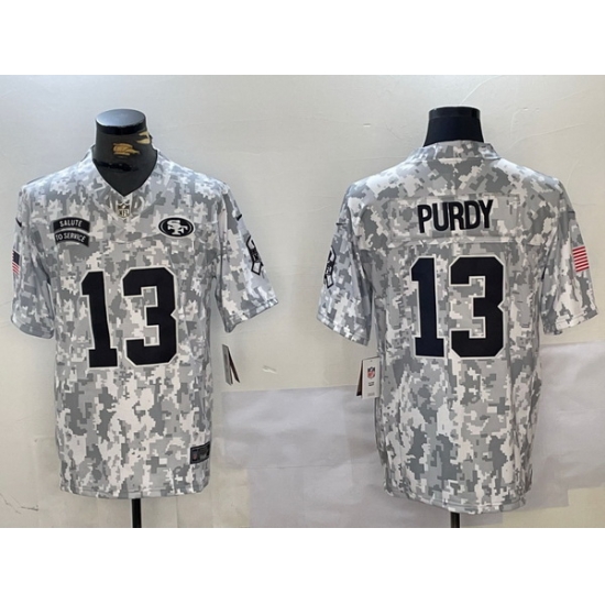 Men San Francisco 49ers 13 Brock Purdy 2024 F U S E Arctic Camo Salute To Service Limited Stitched Football Jersey Men San Francisco 49ers 13 Brock Purdy 2024 F U S E Arctic Camo Salute To Service Limited Stitched Football Jersey