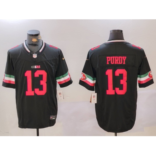 Men San Francisco 49ers 13 Brock Purdy Black F U S E Mexico Vapor Limited Stitched Football Jersey Men San Francisco 49ers 13 Brock Purdy Black F U S E Mexico Vapor Limited Stitched Football Jersey