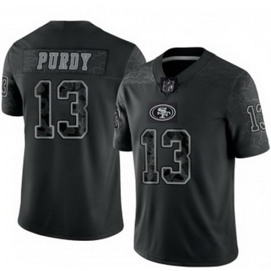 Men San Francisco 49ers 13 Brock Purdy Black Reflective Limited Stitched Football Jersey Men San Francisco 49ers 13 Brock Purdy Black Reflective Limited Stitched Football Jersey