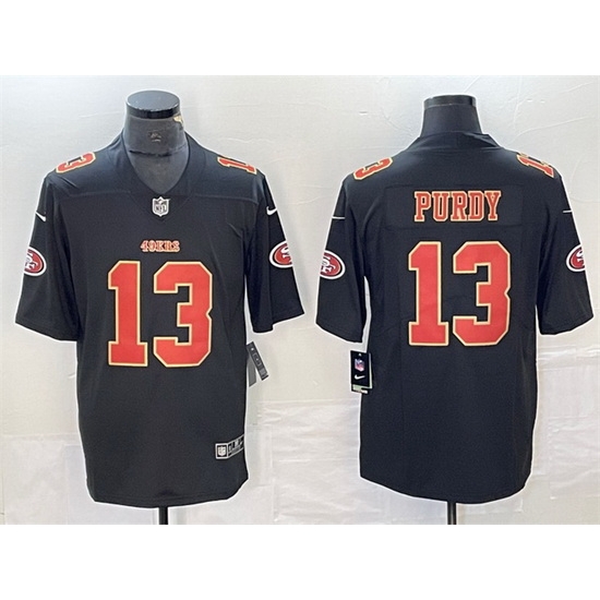 Men San Francisco 49ers 13 Brock Purdy Black Vapor Untouchable Limited Stitched Jersey Men San Francisco 49ers 13 Brock Purdy Black Vapor Untouchable Limited Stitched Jersey