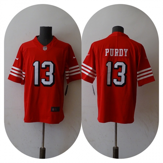 Men San Francisco 49ers 13 Brock Purdy New Red Vapor Untouchable Limited Stitched Football Jersey Men San Francisco 49ers 13 Brock Purdy New Red Vapor Untouchable Limited Stitched Football Jersey