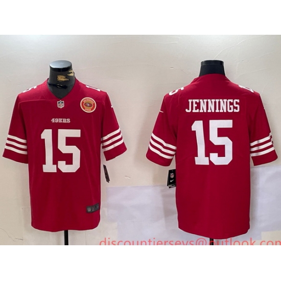 Men San Francisco 49ers 15 Jauan Jennings Red Vapor Untouchable Limited Stitched Jersey 3 Men San Francisco 49ers 15 Jauan Jennings Red Vapor Untouchable Limited Stitched Jersey 3