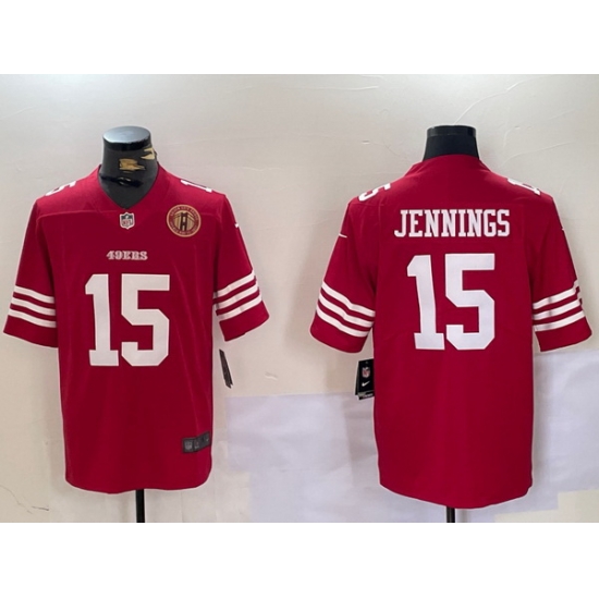 Men San Francisco 49ers 15 Jauan Jennings Red Vapor Untouchable Limited Stitched Jersey Men San Francisco 49ers 15 Jauan Jennings Red Vapor Untouchable Limited Stitched Jersey