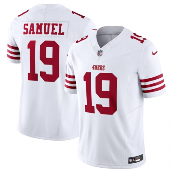 Men San Francisco 49ers 19 Deebo Samuel White 2023 F U S E Vapor Untouchable Limited Stitched Football Jersey Men San Francisco 49ers 19 Deebo Samuel White 2023 F U S E Vapor Untouchable Limited Stitched Football Jersey