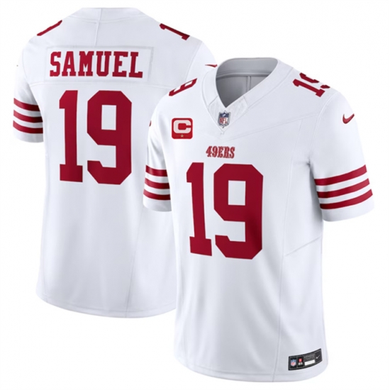 Men San Francisco 49ers 19 Deebo Samuel White 2023 F U S E With 1 Star C Patch Vapor Untouchable Limited Stitched Football Jersey Men San Francisco 49ers 19 Deebo Samuel White 2023 F U S E With 1 Star C Patch Vapor Untouchable Limited Stitched Football Jersey