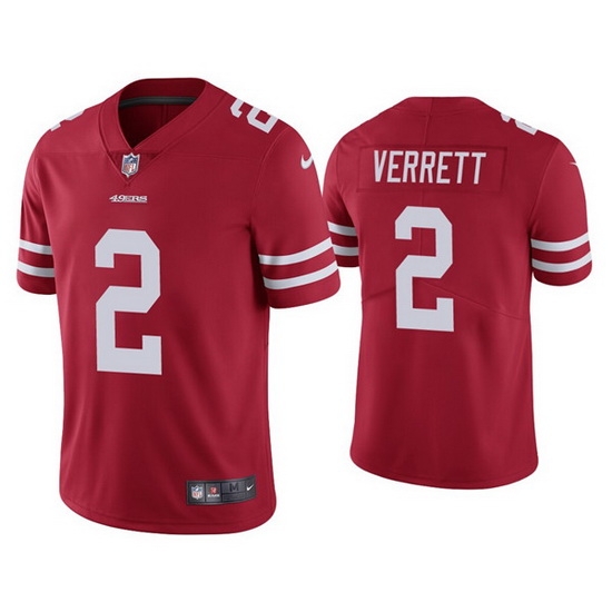 Men San Francisco 49ers 2 Jason Verrett Red Vapor Limited Jersey Men San Francisco 49ers 2 Jason Verrett Red Vapor Limited Jersey