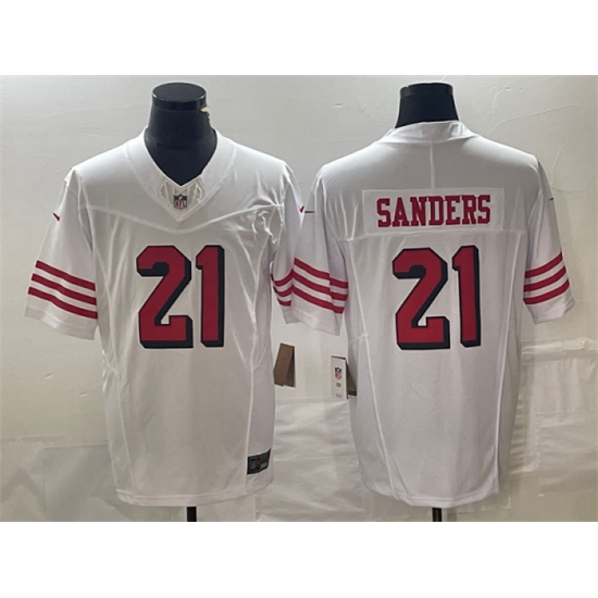 Men San Francisco 49ers 21 Deion Sanders White 2023 F U S E Vapor Untouchable Limited Stitched Football Jersey Men San Francisco 49ers 21 Deion Sanders White 2023 F U S E Vapor Untouchable Limited Stitched Football Jersey