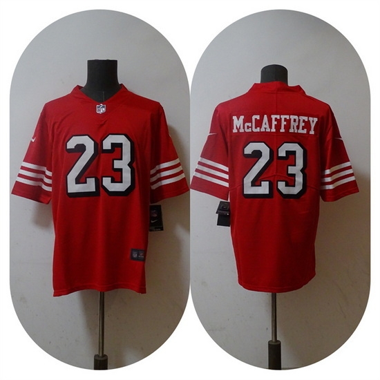 Men San Francisco 49ers 23 Christian McCaffrey 2022 Red Vapor Untouchable Stitched Jersey Men San Francisco 49ers 23 Christian McCaffrey 2022 Red Vapor Untouchable Stitched Jersey
