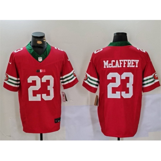 Men San Francisco 49ers 23 Christian McCaffrey Red F U S E Mexico Vapor Limited Stitched Football Jersey Men San Francisco 49ers 23 Christian McCaffrey Red F U S E Mexico Vapor Limited Stitched Football Jersey