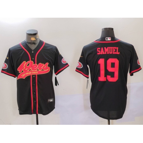 Men San Francisco 49ers 2319 Deebo Samuel Black With Patch Cool Base Stitched Baseball Jersey 3 Men San Francisco 49ers 2319 Deebo Samuel Black With Patch Cool Base Stitched Baseball Jersey 3