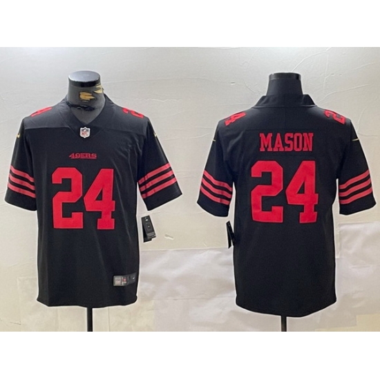 Men San Francisco 49ers 24 Jordan Mason Black Vapor Untouchable Limited Stitched Jersey Men San Francisco 49ers 24 Jordan Mason Black Vapor Untouchable Limited Stitched Jersey