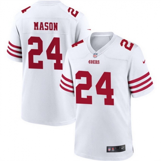Men San Francisco 49ers 24 Jordan Mason White Stitched Game Football Jersey Men San Francisco 49ers 24 Jordan Mason White Stitched Game Football Jersey