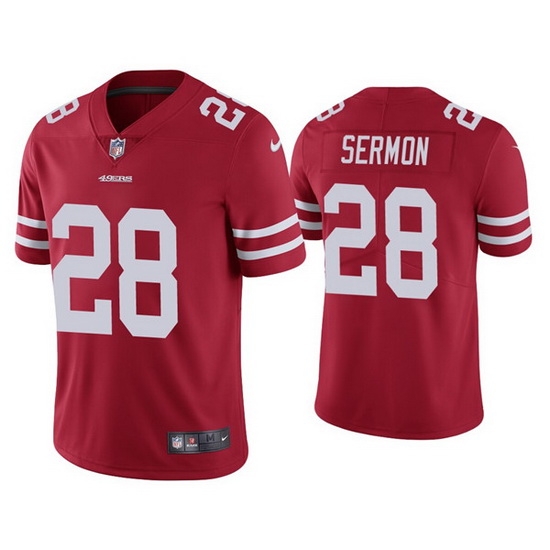Men San Francisco 49ers 28 Trey Sermon Red Jersey Vapor Limited Jersey Men San Francisco 49ers 28 Trey Sermon Red Jersey Vapor Limited Jersey