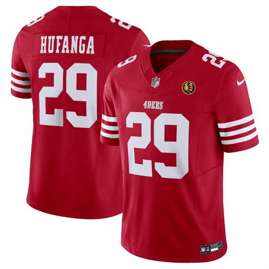 Men San Francisco 49ers 29 Talanoa Hufanga Red 2023 F U S E With John Madden Patch Vapor Limited Stitched Football Jersey Men San Francisco 49ers 29 Talanoa Hufanga Red 2023 F U S E With John Madden Patch Vapor Limited Stitched Football Jersey