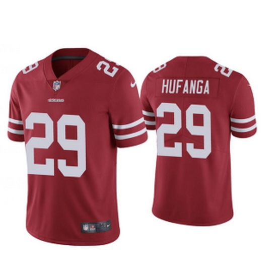 Men San Francisco 49ers 29 Talanoa Hufanga Red Vapor Limited Jersey II Men San Francisco 49ers 29 Talanoa Hufanga Red Vapor Limited Jersey II