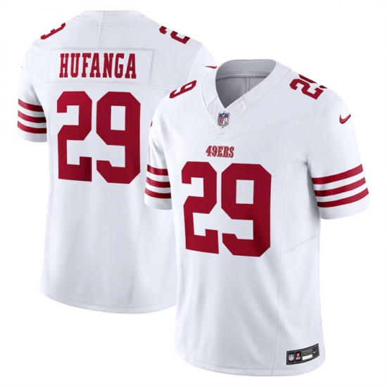 Men San Francisco 49ers 29 Talanoa Hufanga White 2023 F U S E Vapor Untouchable Limited Stitched Football Jersey Men San Francisco 49ers 29 Talanoa Hufanga White 2023 F U S E Vapor Untouchable Limited Stitched Football Jersey