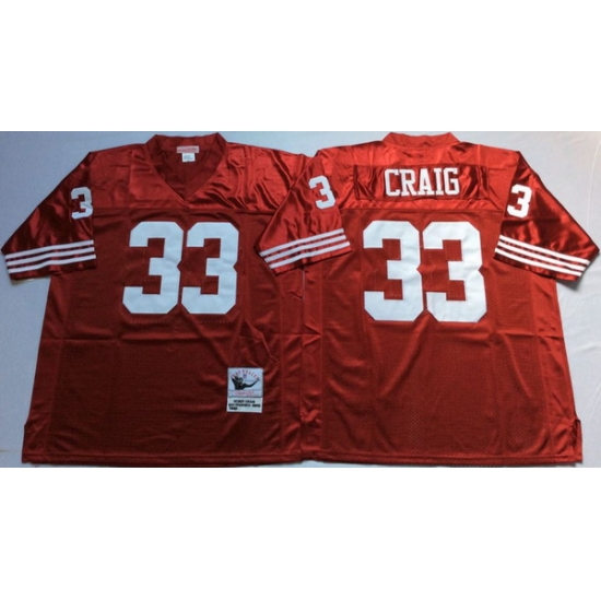 Men San Francisco 49ers 33 Roger Craig Red M&N Throwback Jersey Men San Francisco 49ers 33 Roger Craig Red M&N Throwback Jersey