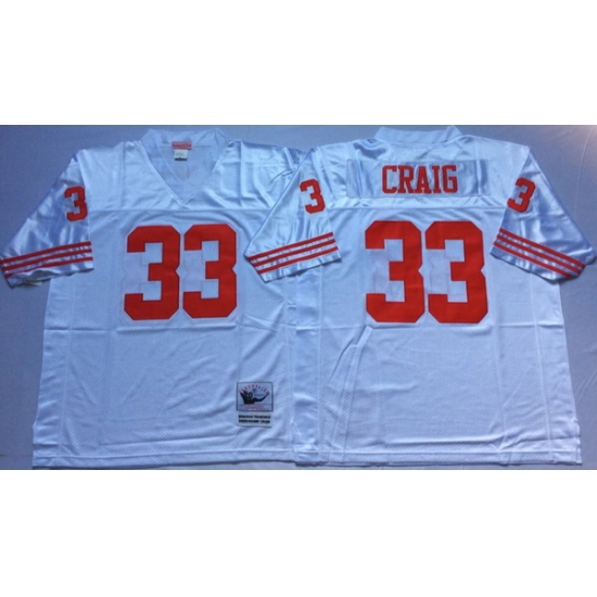 Men San Francisco 49ers 33 Roger Craig White M&N Throwback Jersey Men San Francisco 49ers 33 Roger Craig White M&N Throwback Jersey