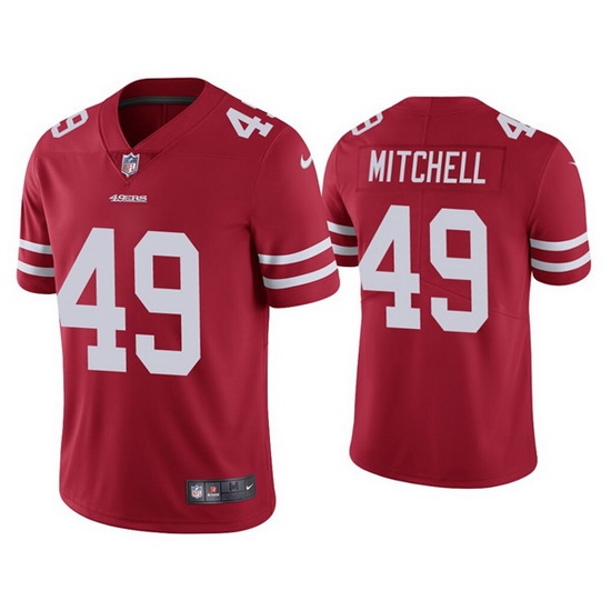Men San Francisco 49ers 49 Elijah Mitchell Red Vapor Limited Jersey Men San Francisco 49ers 49 Elijah Mitchell Red Vapor Limited Jersey