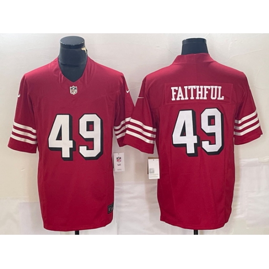 Men San Francisco 49ers 49 Faithful New Red 2023 F U S E Vapor Untouchable Limited Stitched Football Jersey Men San Francisco 49ers 49 Faithful New Red 2023 F U S E Vapor Untouchable Limited Stitched Football Jersey