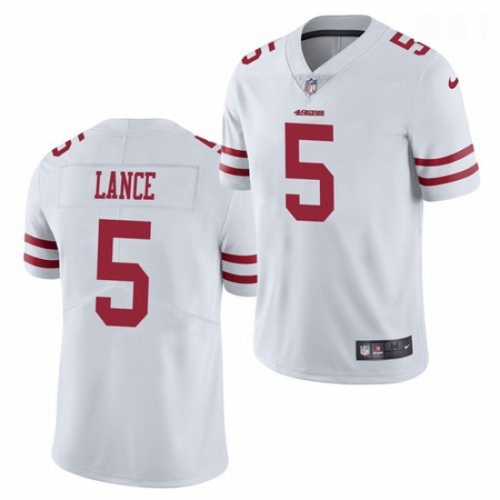 Men San Francisco 49ers #5 Trey Lance Jersey White 2021 Limited Football Men San Francisco 49ers #5 Trey Lance Jersey White 2021 Limited Football