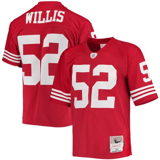 Men San Francisco 49ers 52 Patrick Willis Red 2007 Mitchell 26 Ness Legacy Stitched Jersey Men San Francisco 49ers 52 Patrick Willis Red 2007 Mitchell 26 Ness Legacy Stitched Jersey