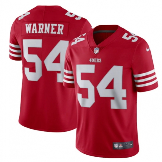 Men San Francisco 49ers 54 Fred Warner 2022 New Scarlet Vapor Untouchable Stitched Football Jersey Men San Francisco 49ers 54 Fred Warner 2022 New Scarlet Vapor Untouchable Stitched Football Jersey