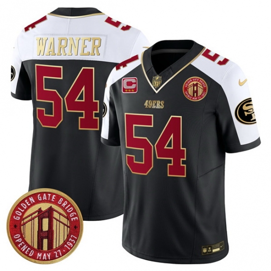 Men San Francisco 49ers 54 Fred Warner Balck F U S E Golden Gate Bridge With 3 Star C Patch Alternate Vapor Limited Stitched Football Jersey Men San Francisco 49ers 54 Fred Warner Balck F U S E Golden Gate Bridge With 3 Star C Patch Alternate Vapor Limited Stitched Football Jersey