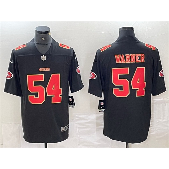 Men San Francisco 49ers 54 Fred Warner Black Vapor Untouchable Limited Stitched Jersey Men San Francisco 49ers 54 Fred Warner Black Vapor Untouchable Limited Stitched Jersey