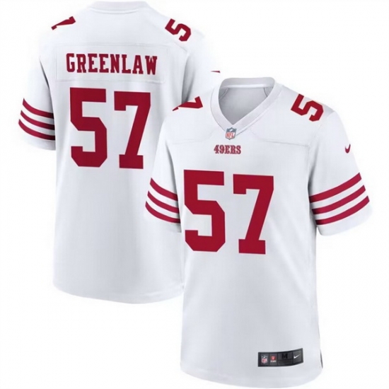 Men San Francisco 49ers 57 Dre Greenlaw White Stitched Game Football Jersey Men San Francisco 49ers 57 Dre Greenlaw White Stitched Game Football Jersey