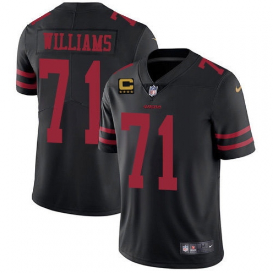 Men San Francisco 49ers #71 Trent Williams Black With C Patch Vapor Untouchable Limited Stitched Football Jersey Men San Francisco 49ers #71 Trent Williams Black With C Patch Vapor Untouchable Limited Stitched Football Jersey
