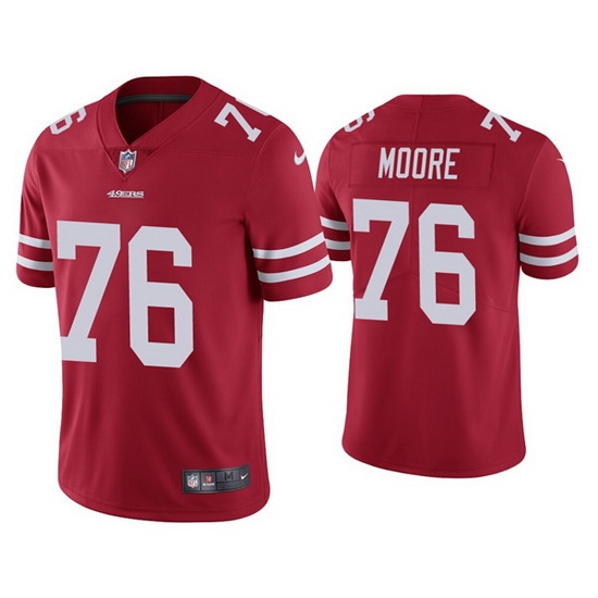 Men San Francisco 49ers 76 Jaylon Moore Red Vapor Limited Jersey Men San Francisco 49ers 76 Jaylon Moore Red Vapor Limited Jersey