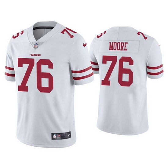 Men San Francisco 49ers 76 Jaylon Moore White Vapor Limited Jersey Men San Francisco 49ers 76 Jaylon Moore White Vapor Limited Jersey