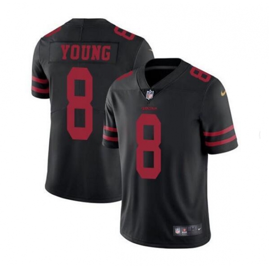 Men San Francisco 49ers 8 Steve Young Black Vapor Untouchable Limited Stitched Jersey Men San Francisco 49ers 8 Steve Young Black Vapor Untouchable Limited Stitched Jersey