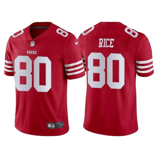 Men San Francisco 49ers 80 Jerry Rice 2022 New Scarlet Vapor Untouchable Stitched Football Jersey Men San Francisco 49ers 80 Jerry Rice 2022 New Scarlet Vapor Untouchable Stitched Football Jersey