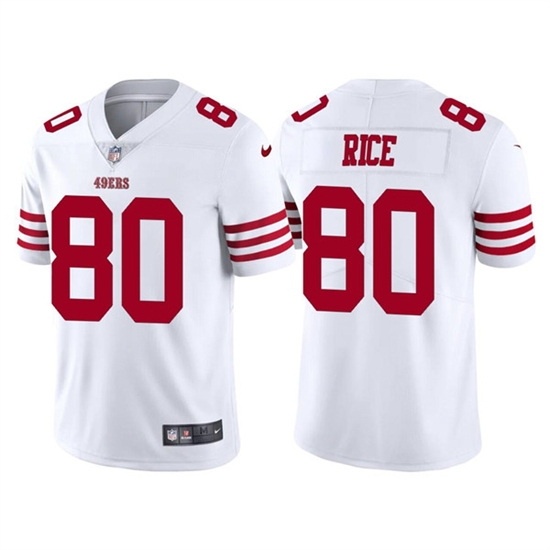 Men San Francisco 49ers 80 Jerry Rice 2022 New White Vapor Untouchable Stitched Football Jersey Men San Francisco 49ers 80 Jerry Rice 2022 New White Vapor Untouchable Stitched Football Jersey