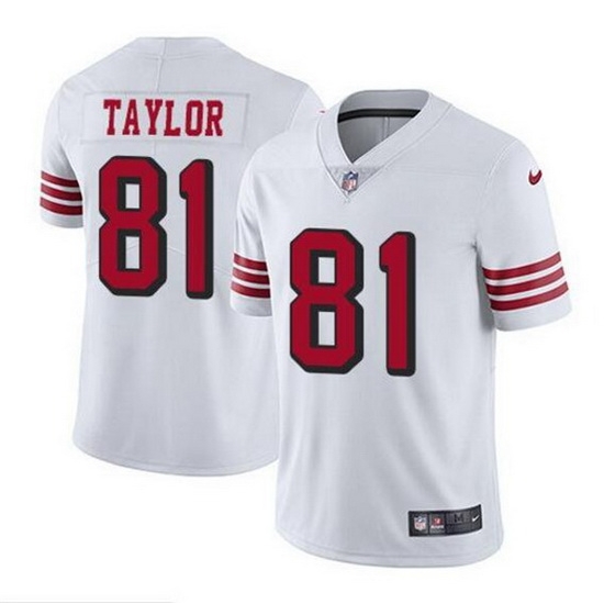 Men San Francisco 49ers 81 Trent Sherfield White Color Rush Jersey Men San Francisco 49ers 81 Trent Sherfield White Color Rush Jersey