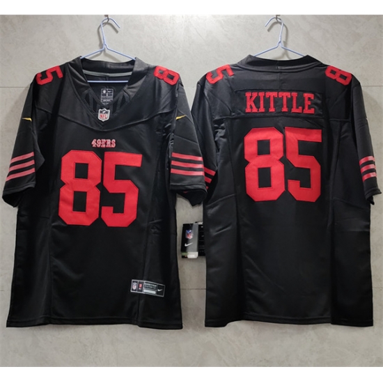 Men San Francisco 49ers 85 George Kittle Black 2023 F U S E Vapor Untouchable Limited Stitched Football Jersey Men San Francisco 49ers 85 George Kittle Black 2023 F U S E Vapor Untouchable Limited Stitched Football Jersey