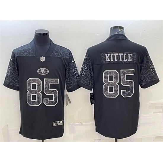 Men San Francisco 49ers 85 George Kittle Black Reflective Limited Stitched Football Jersey Men San Francisco 49ers 85 George Kittle Black Reflective Limited Stitched Football Jersey