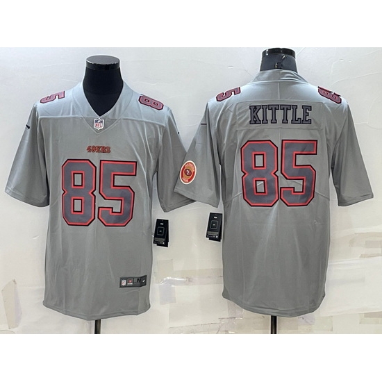 Men San Francisco 49ers 85 George Kittle Grey Atmosphere Fashion Stitched Jersey Men San Francisco 49ers 85 George Kittle Grey Atmosphere Fashion Stitched Jersey