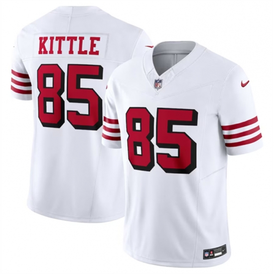 Men San Francisco 49ers 85 George Kittle New White 2023 F U S E Vapor Untouchable Limited Stitched Football Jersey Men San Francisco 49ers 85 George Kittle New White 2023 F U S E Vapor Untouchable Limited Stitched Football Jersey