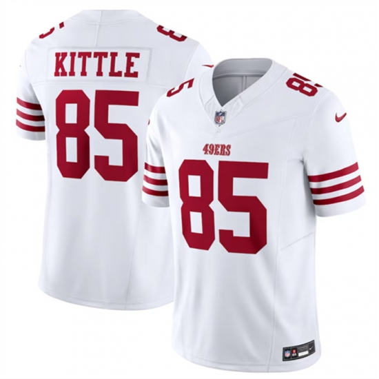 Men San Francisco 49ers 85 George Kittle White 2023 F U S E Vapor Untouchable Limited Stitched Football Jersey Men San Francisco 49ers 85 George Kittle White 2023 F U S E Vapor Untouchable Limited Stitched Football Jersey
