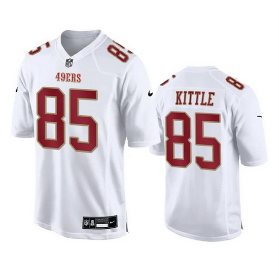 Men San Francisco 49ers 85 George Kittle White Fashion Vapor Untouchable Limited Stitched Football Jersey Men San Francisco 49ers 85 George Kittle White Fashion Vapor Untouchable Limited Stitched Football Jersey